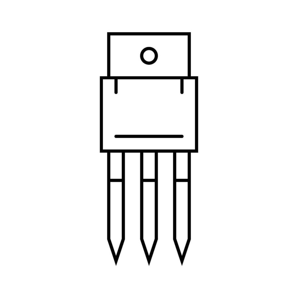 transistor electrónico componente línea icono vector ilustración