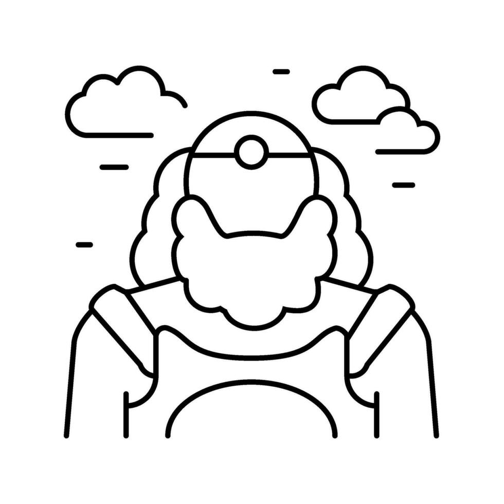 uranus greek god ancient line icon vector illustration