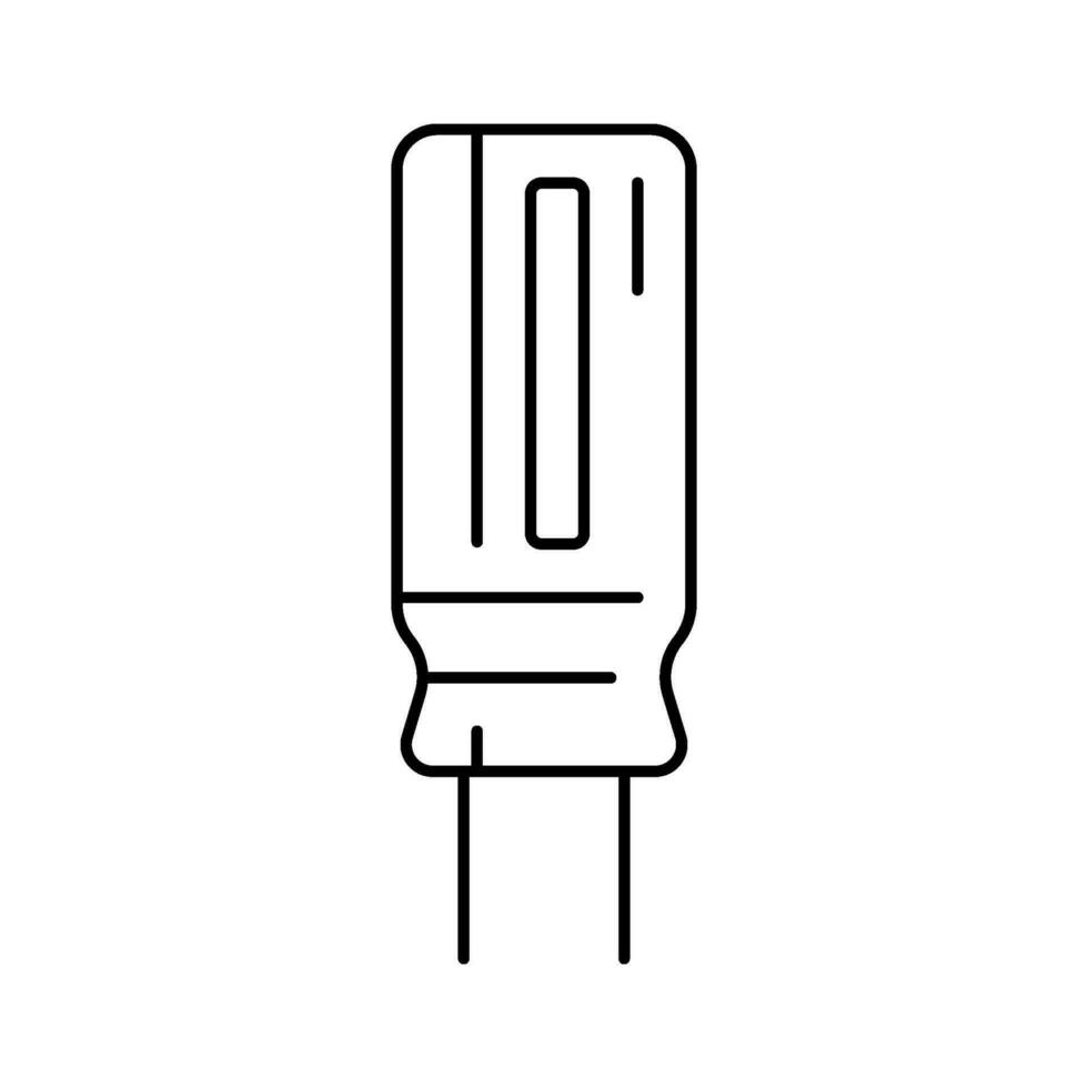 electrolytic capacitor electronic component line icon vector illustration