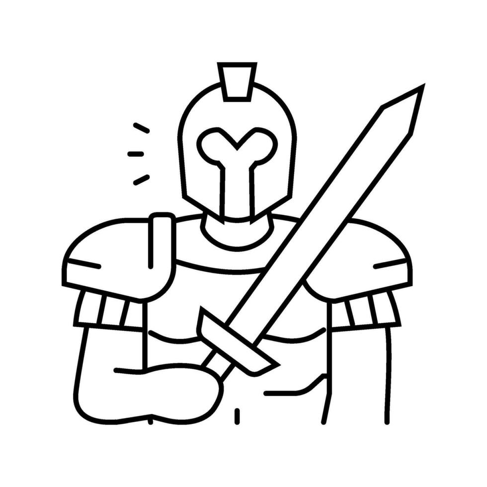 ares griego Dios mitología línea icono vector ilustración