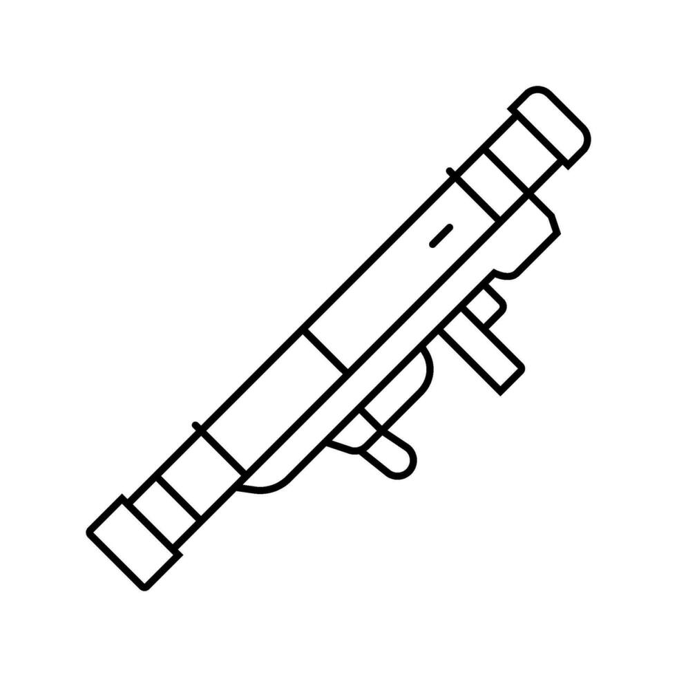 bazuca arma guerra línea icono vector ilustración
