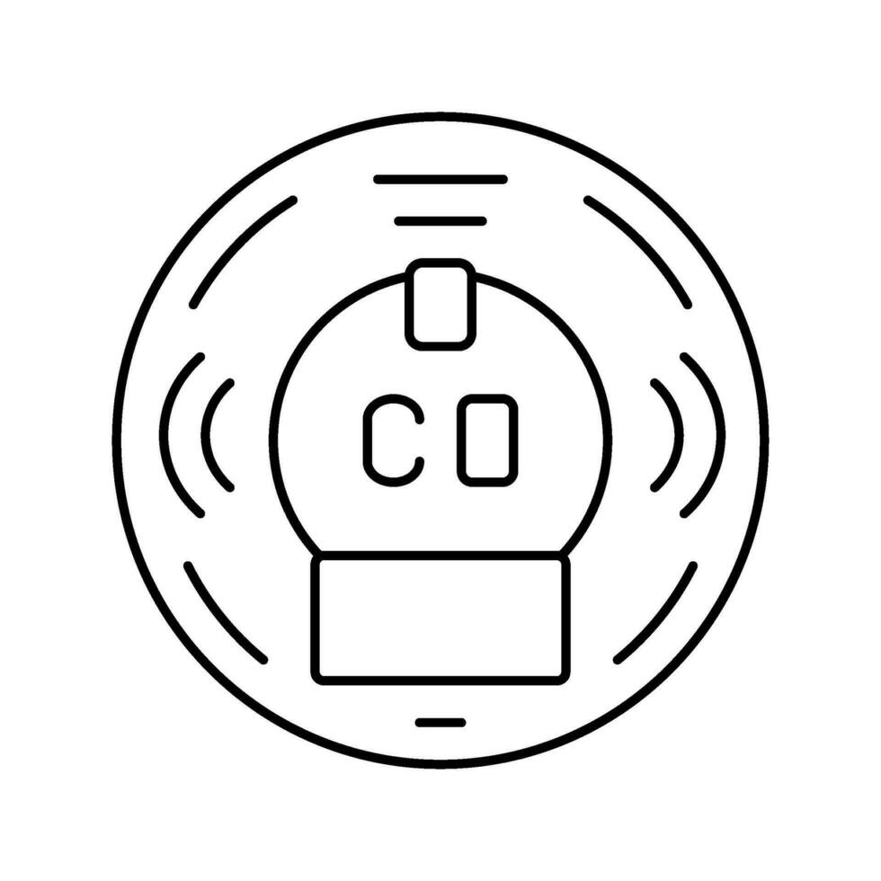 inteligente carbón monóxido detector hogar línea icono vector ilustración