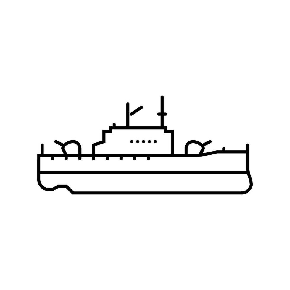 battleship weapon war line icon vector illustration