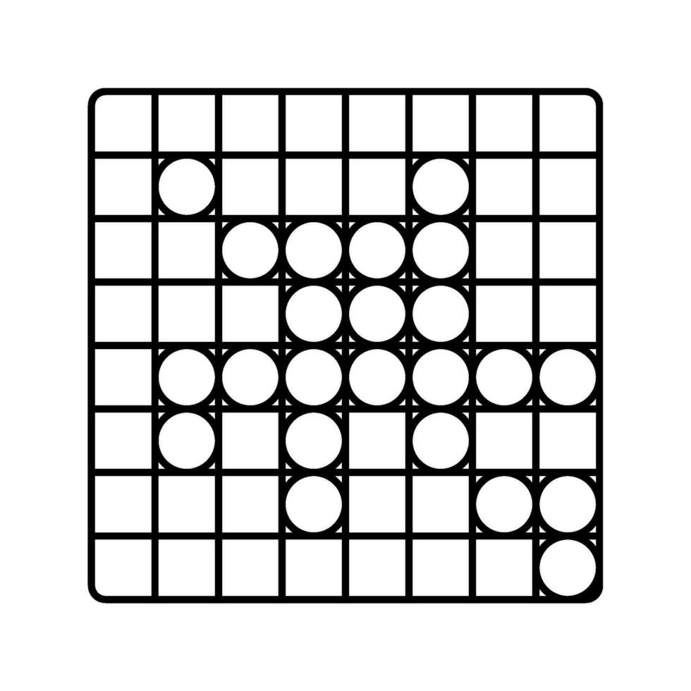 othello juego tablero mesa línea icono vector ilustración
