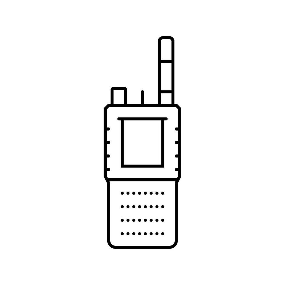 police walkie talkie crime line icon vector illustration
