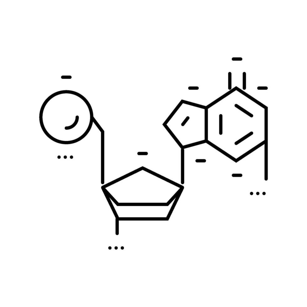 nucleico ácidos bioquímica línea icono vector ilustración