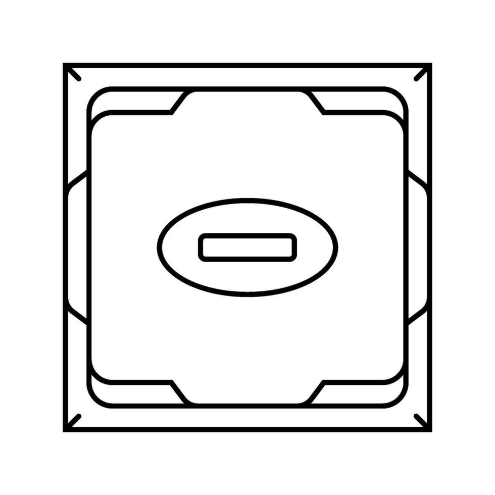 procesador chip juego de azar ordenador personal línea icono vector ilustración
