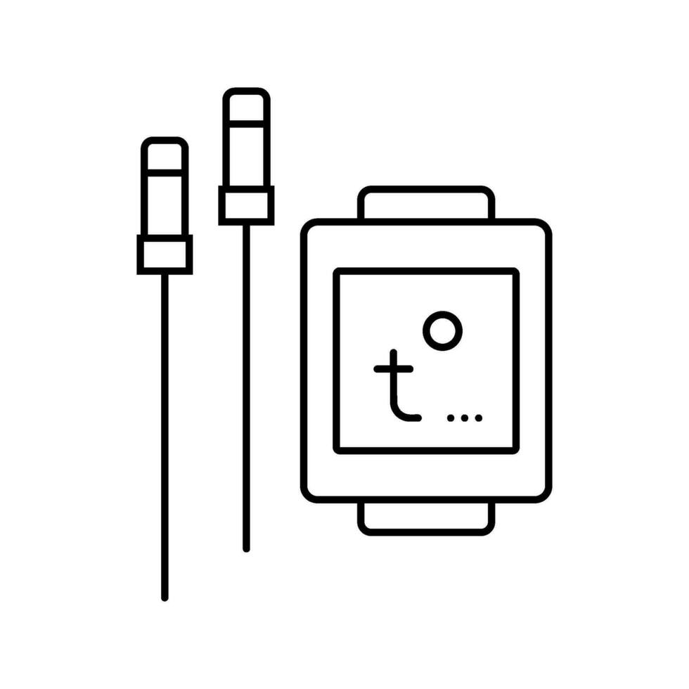 termómetro fumador línea icono vector ilustración