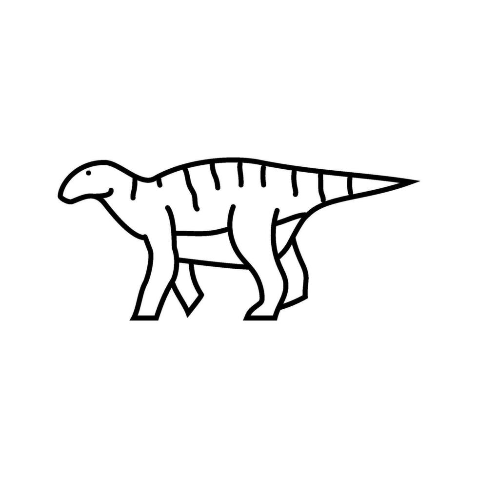 iguanodon dinosaur animal line icon vector illustration