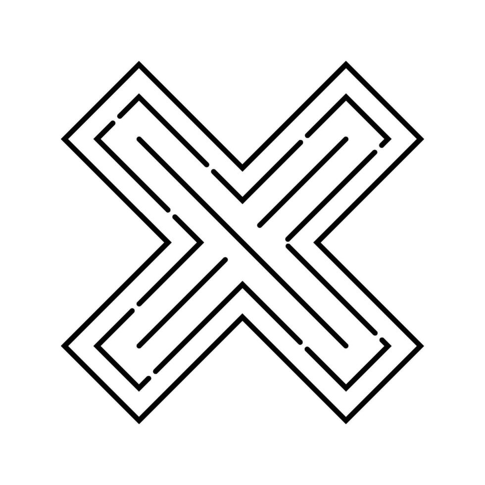 x reject line icon vector illustration