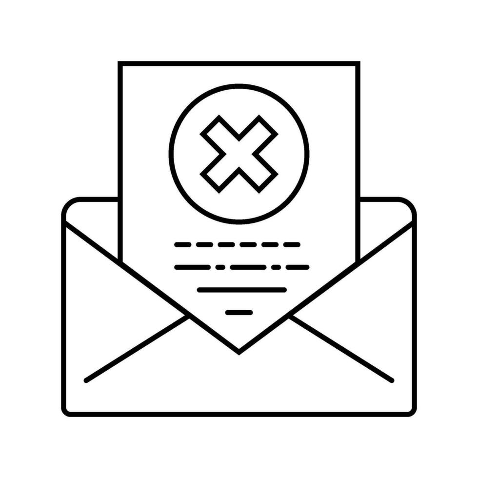 rejection letter line icon vector illustration