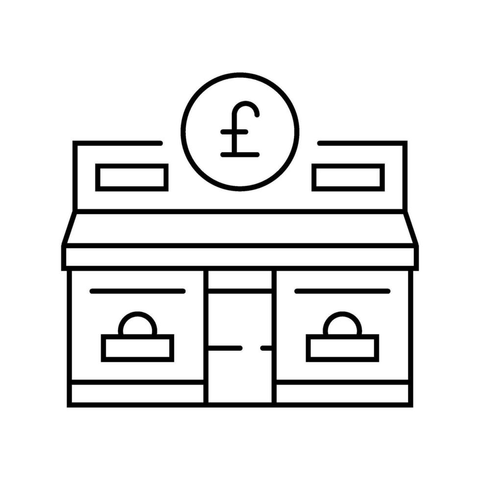 pound shop store line icon vector illustration