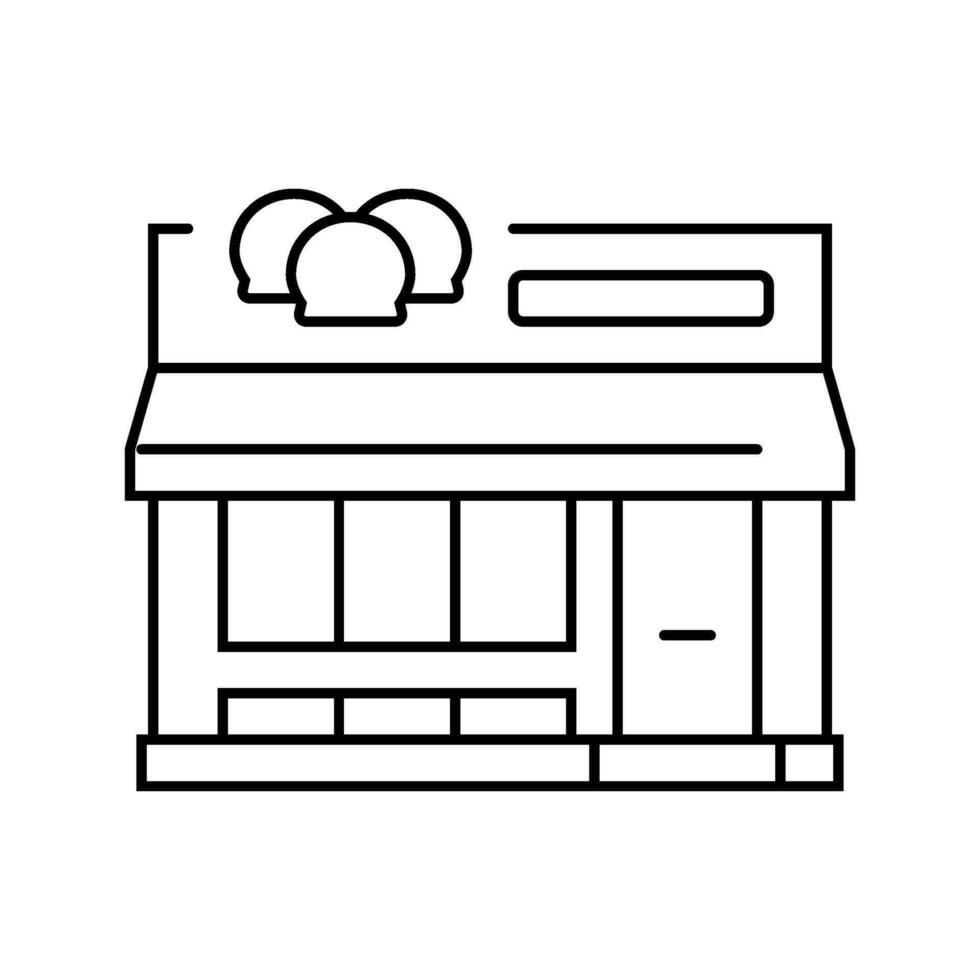 sweet shop store line icon vector illustration