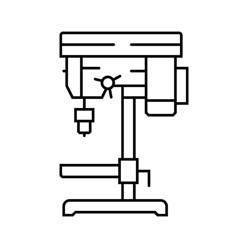 drill press tool work line icon vector illustration