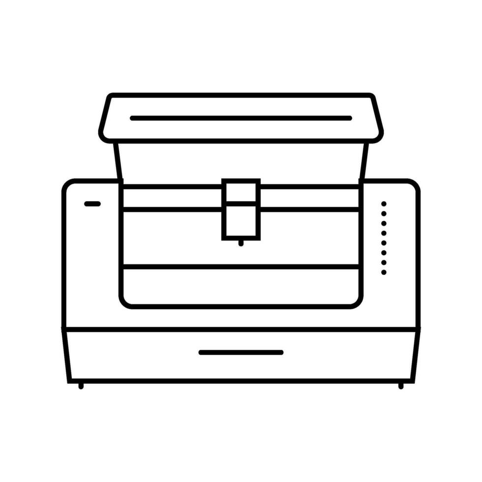 láser cortador herramienta trabajo línea icono vector ilustración