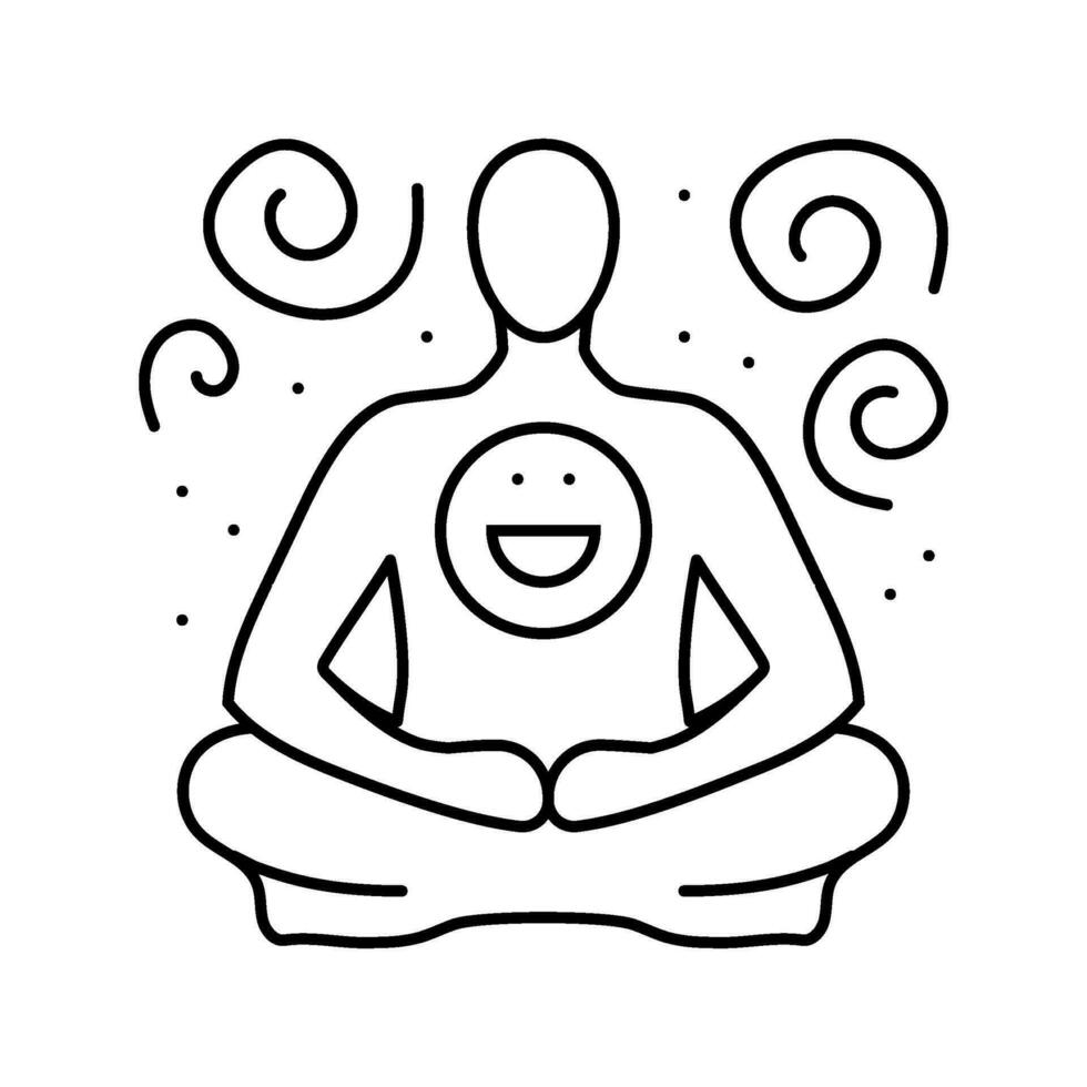 visualization meditation yoga line icon vector illustration