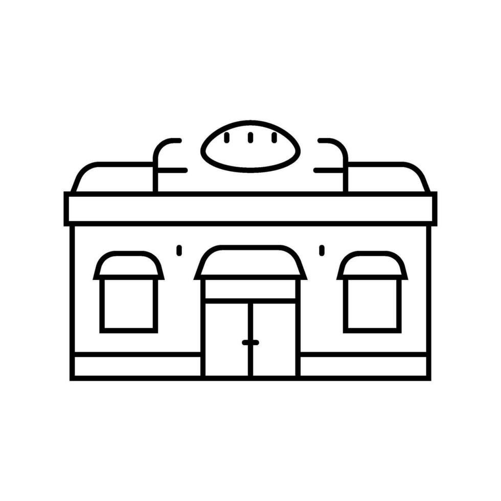 panadería tienda línea icono vector ilustración