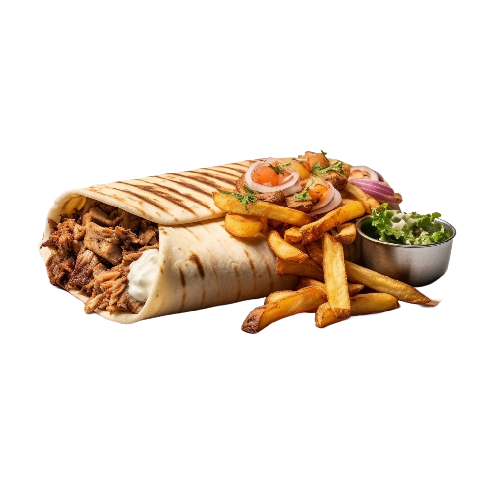 AI generated Mix Fast Food Plate on Transparent Background - Ai Generated png