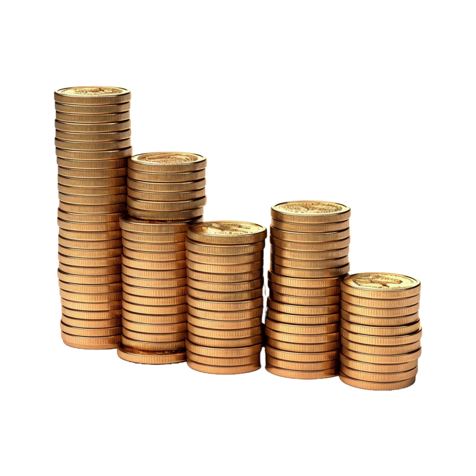 AI generated Stack of Coins on Transparent Background - Ai Generated png