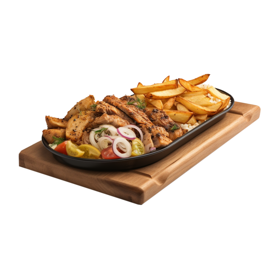 AI generated Mix Fast Food Plate on Transparent Background - Ai Generated png