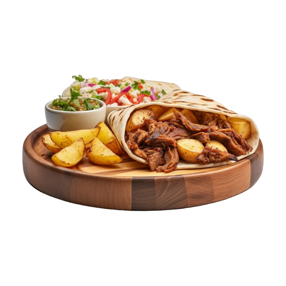 AI generated Mix Fast Food Plate on Transparent Background - Ai Generated png