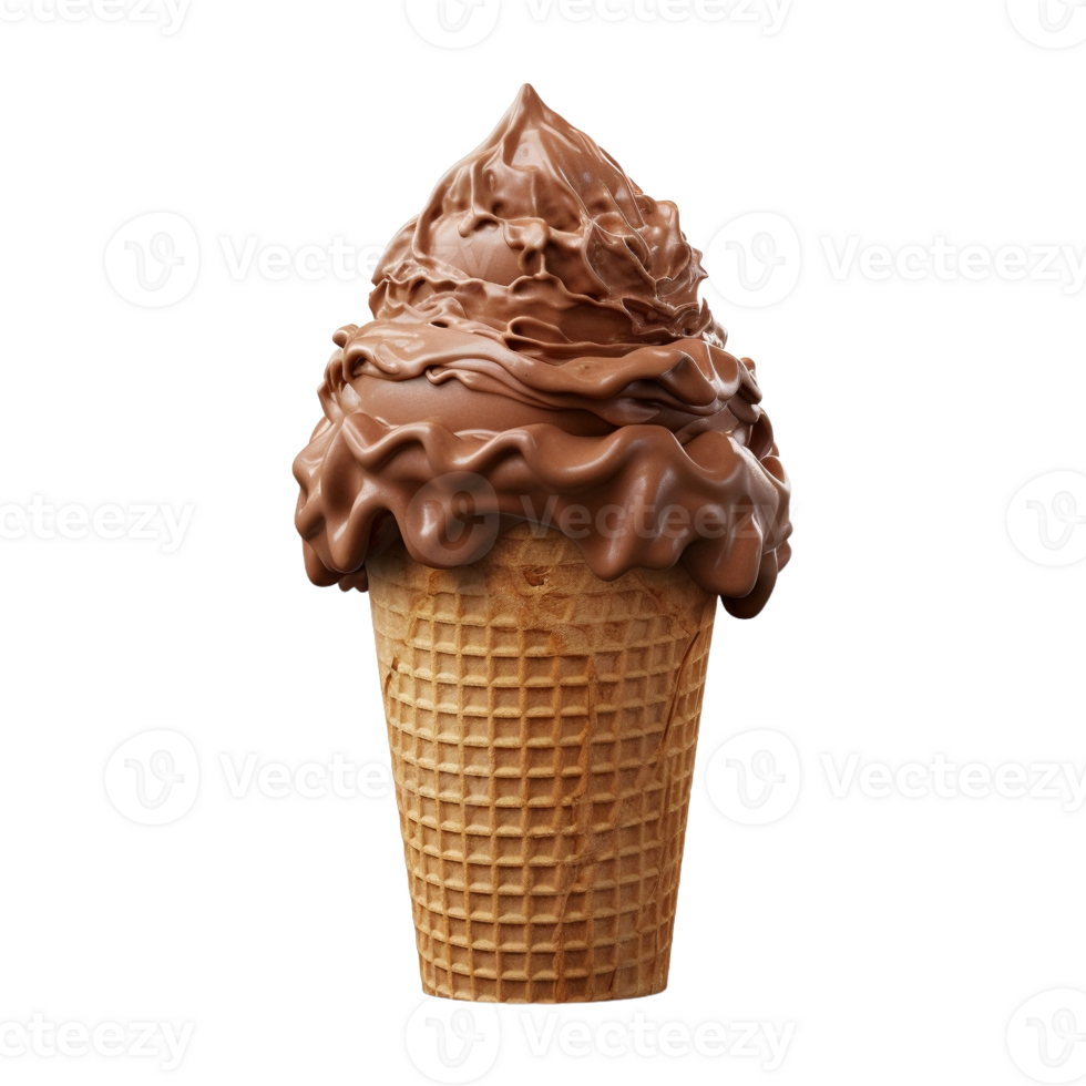 AI generated Tasty Ice Cream Cone on Transparent Background - Ai Generated png