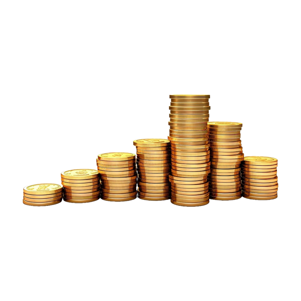 AI generated Stack of Coins on Transparent Background - Ai Generated png