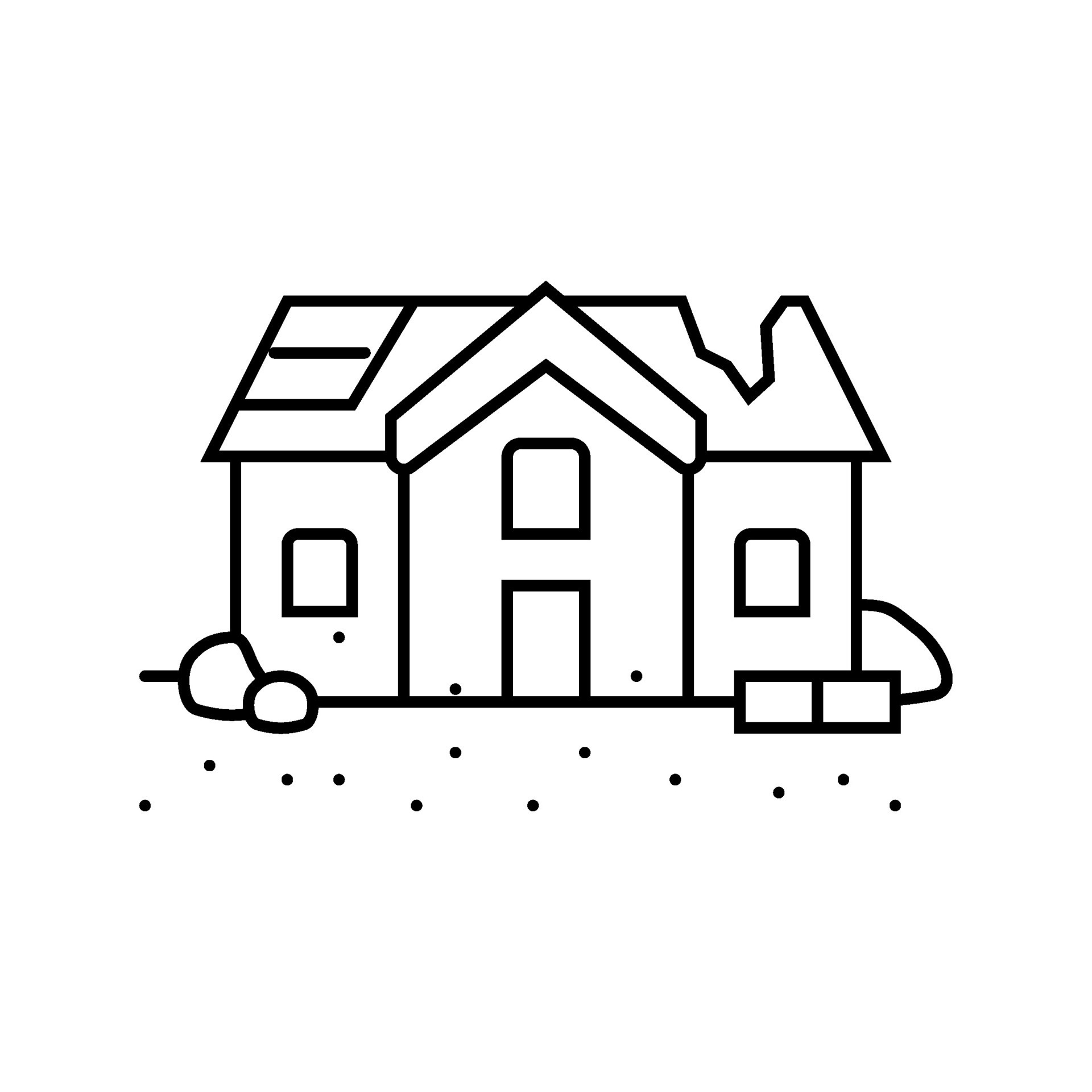 broken house disaster line icon vector illustration 35272754 Vector Art