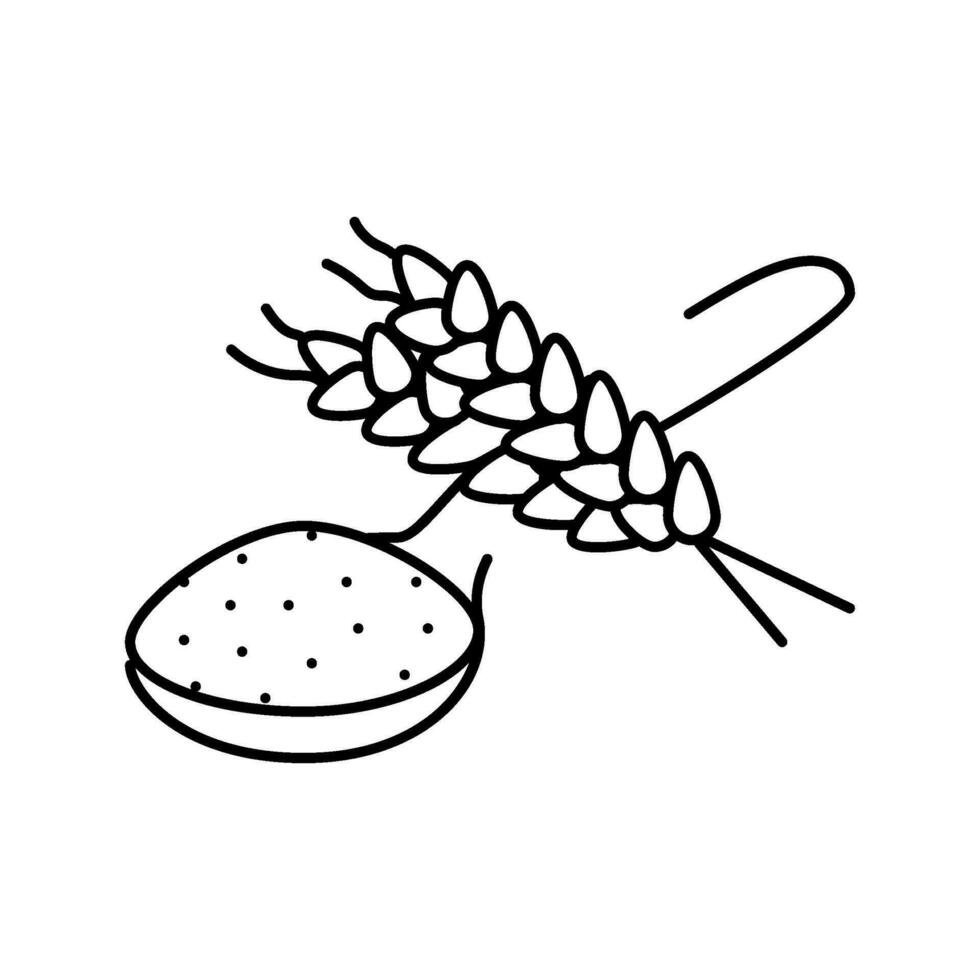 flour spoon wheat line icon vector illustration