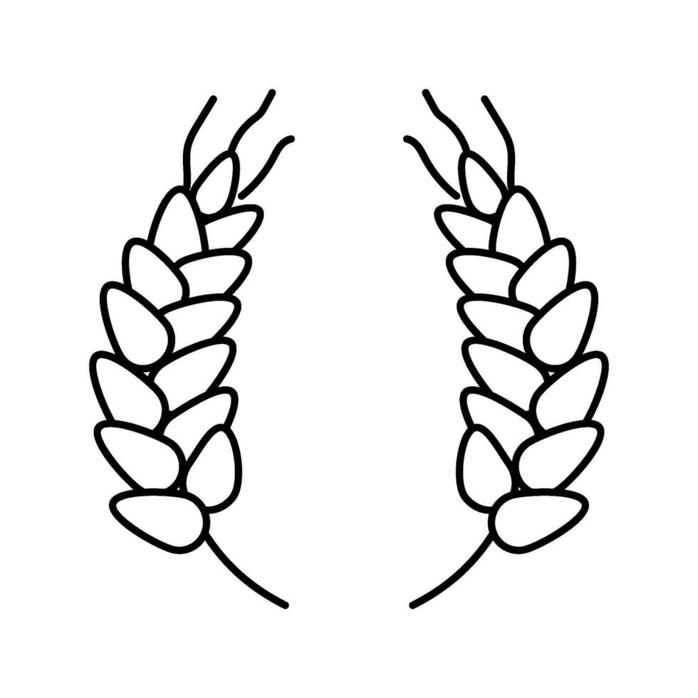 wreath ears of wheat line icon vector illustration