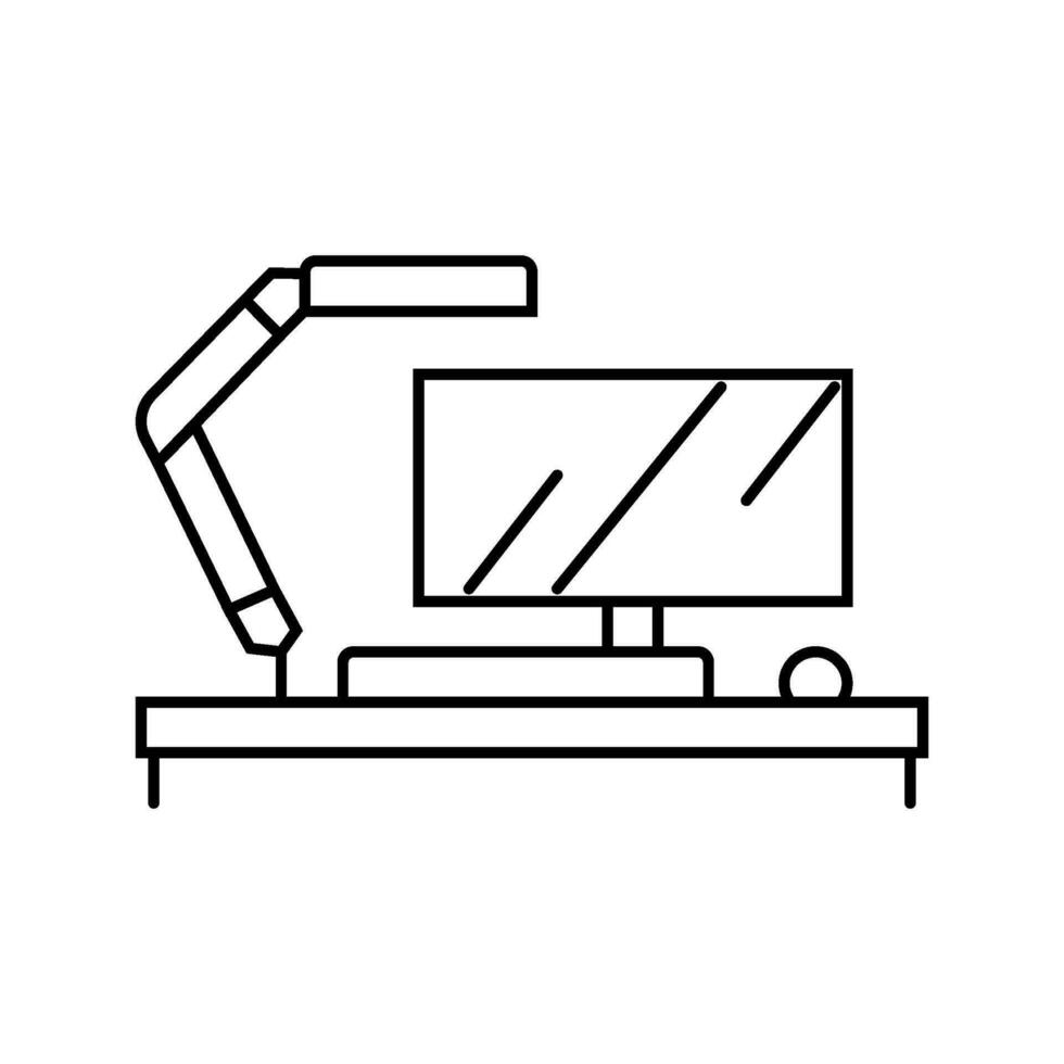 monitor lamp office home line icon vector illustration