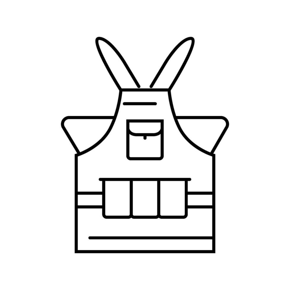 gardener apron tool line icon vector illustration