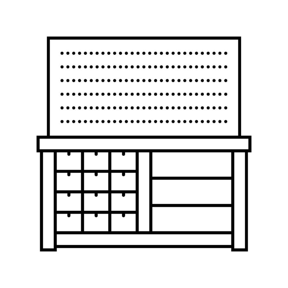 garage organizer tool line icon vector illustration