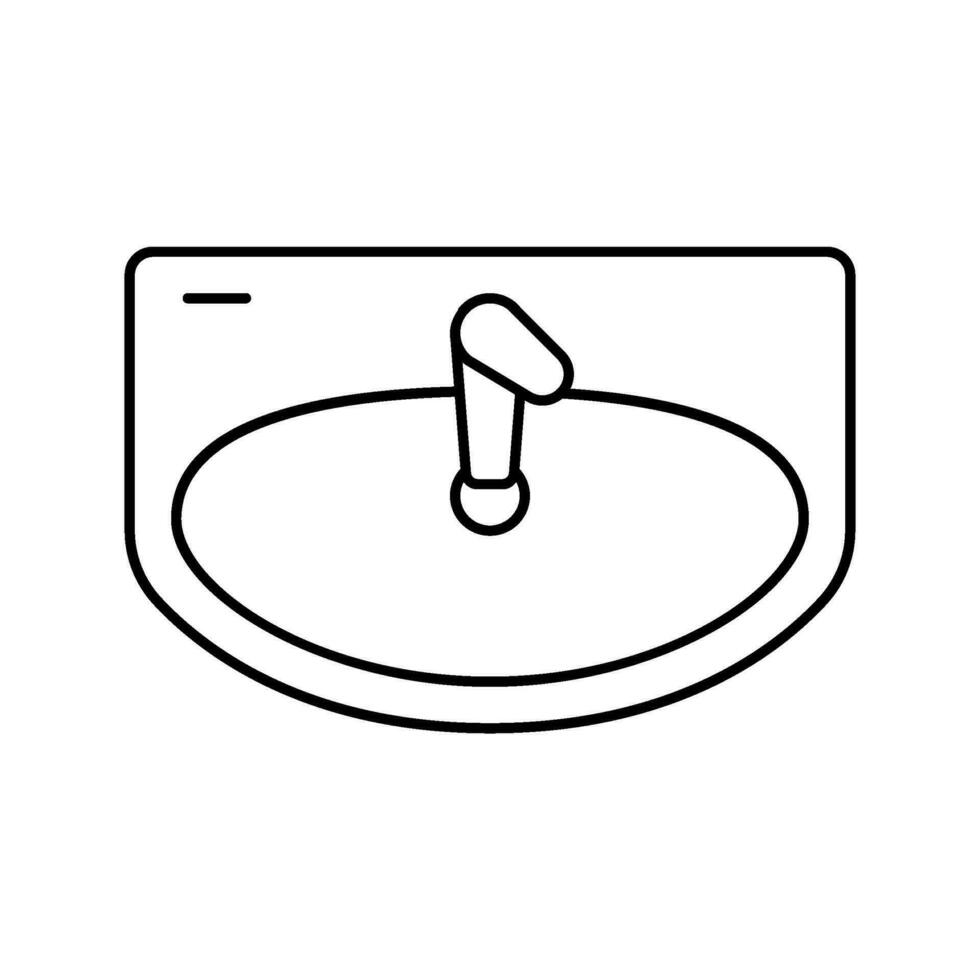 computer table monitor top view line icon vector illustration