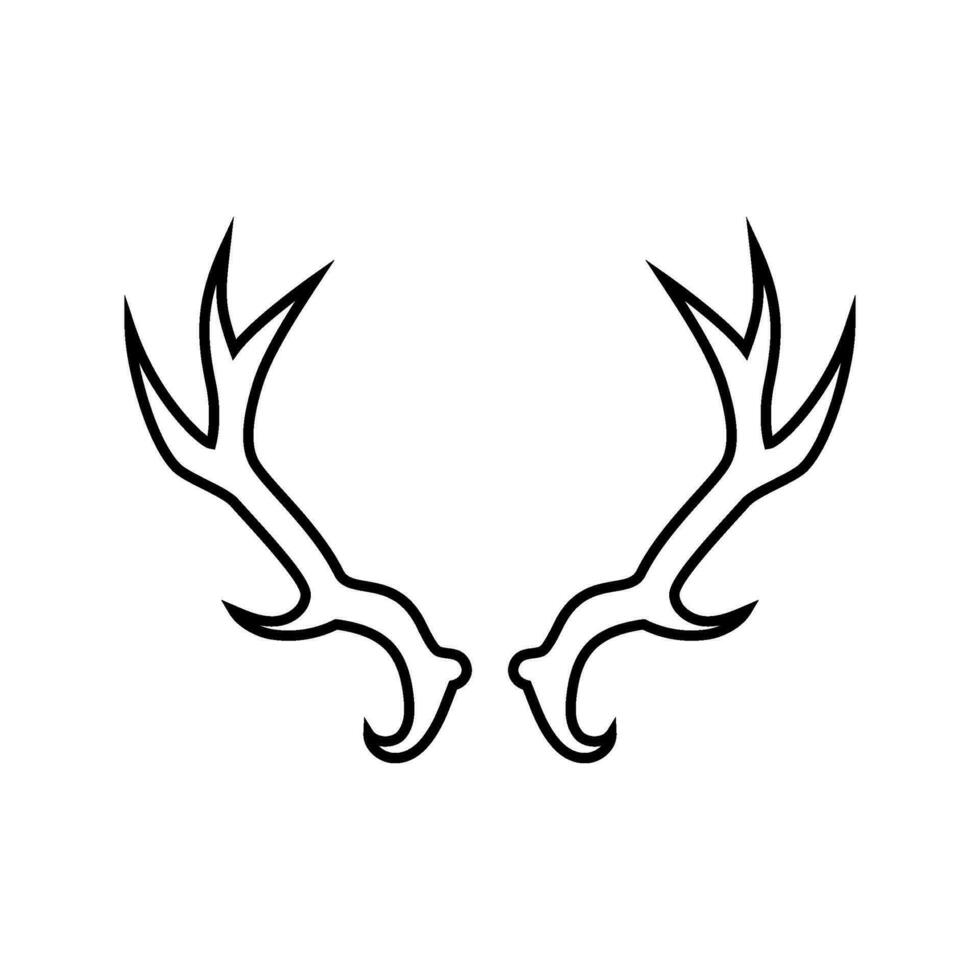 ciervo fauna silvestre animal línea icono vector ilustración