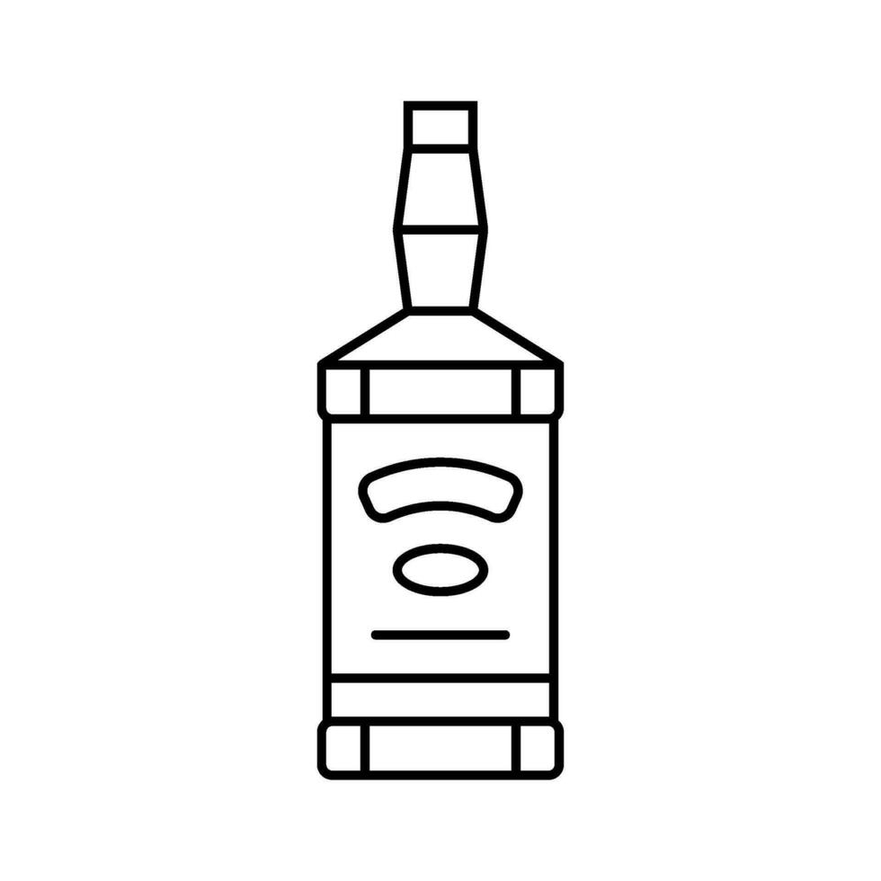 whiskey glass bottle line icon vector illustration