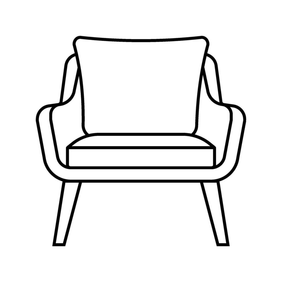 chair cushion bedroom interior line icon vector illustration