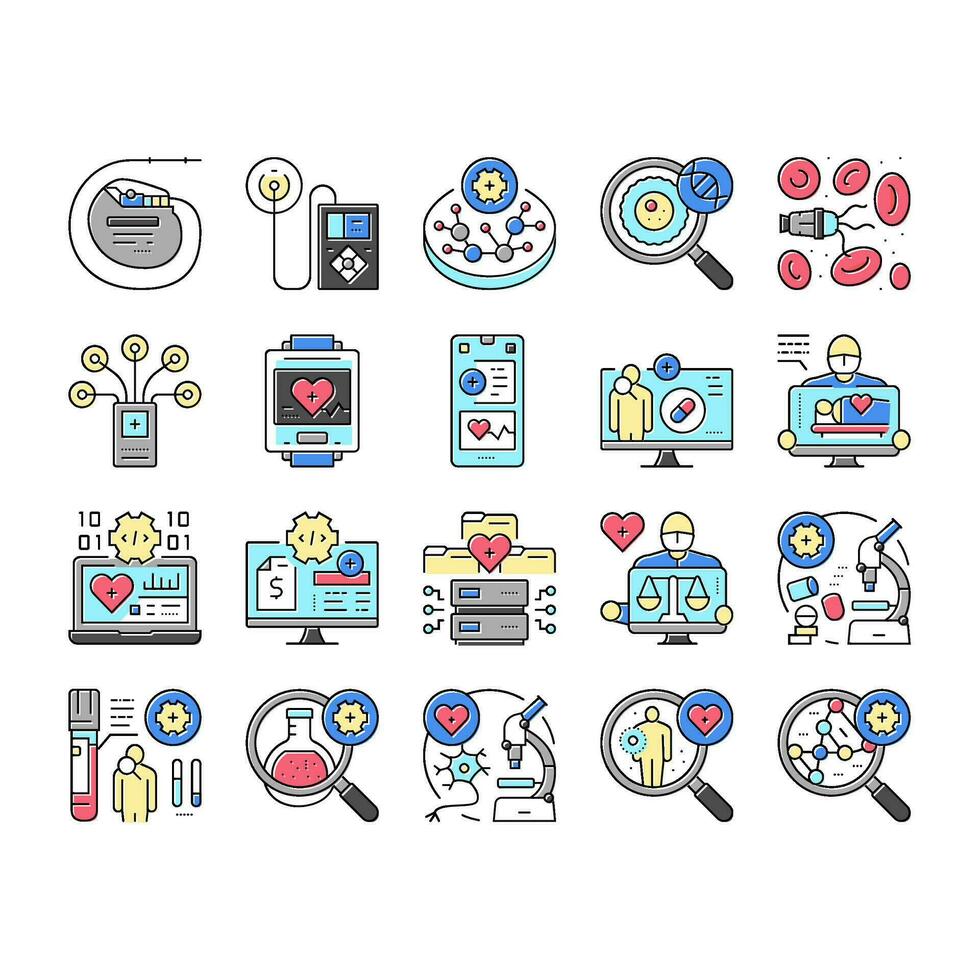 biomedical medical science icons set vector