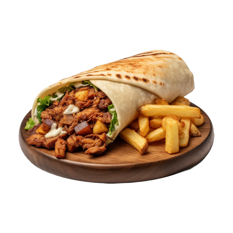 AI generated Mix Fast Food Plate on Transparent Background - Ai Generated png