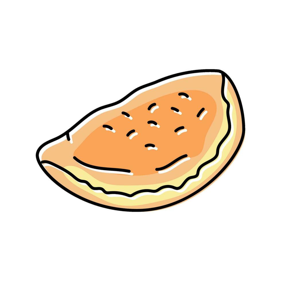 calzone pizza italian cuisine color icon vector illustration
