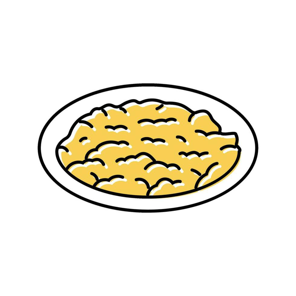 risotto milanese italian cuisine color icon vector illustration
