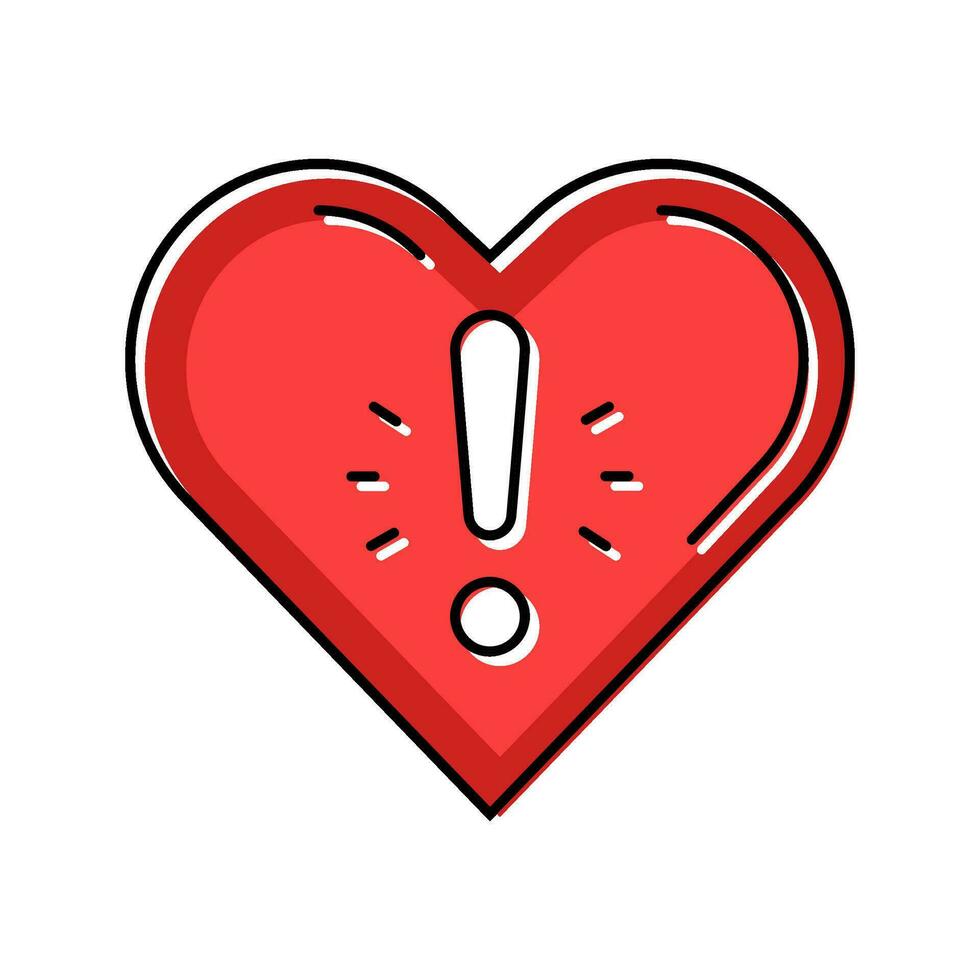 heart exclamation point color icon vector illustration