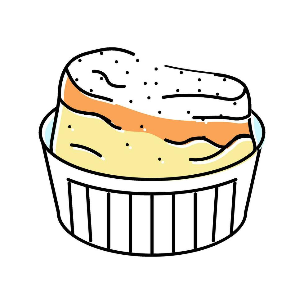 francés cocina soufflé color icono vector ilustración