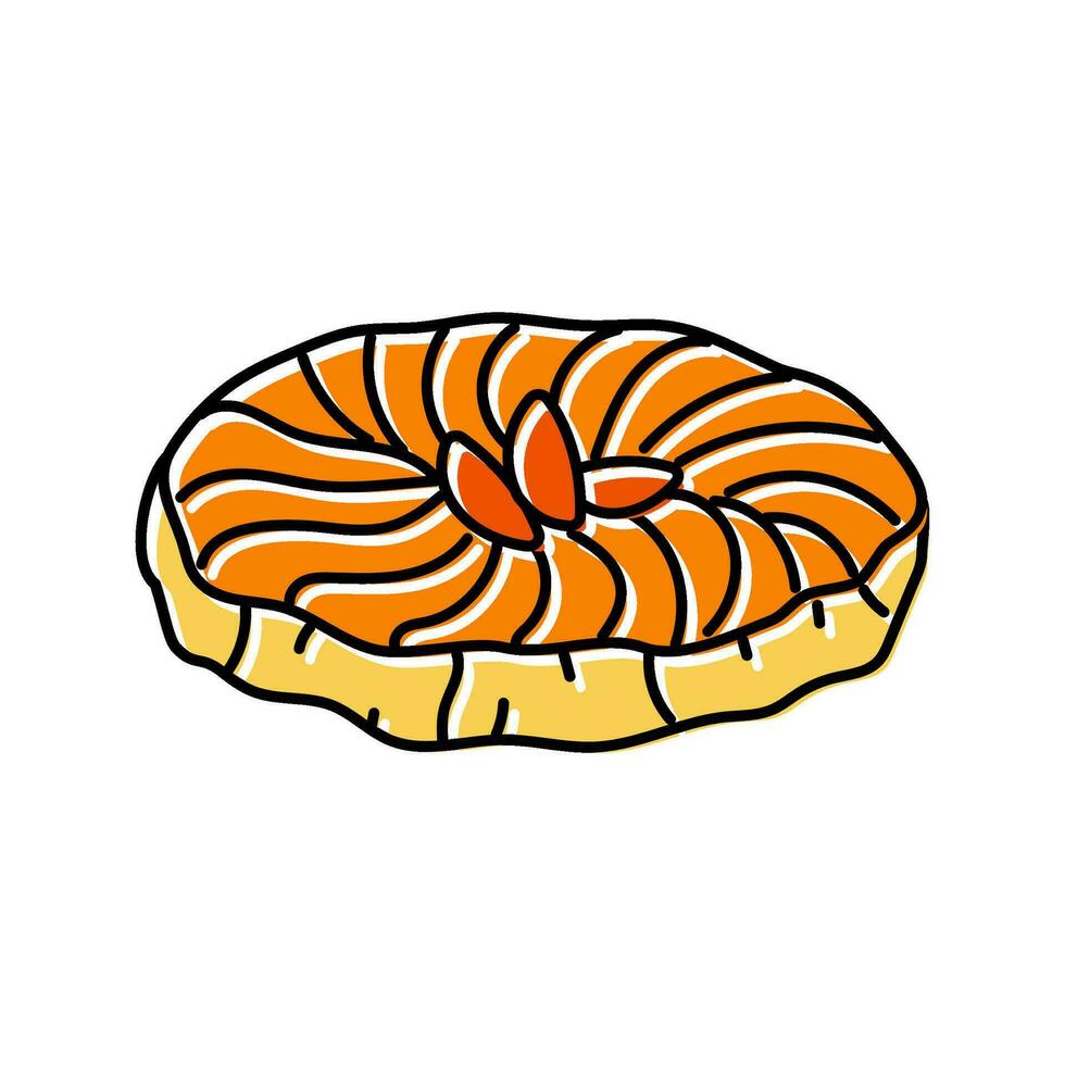 tarte tatin french cuisine color icon vector illustration