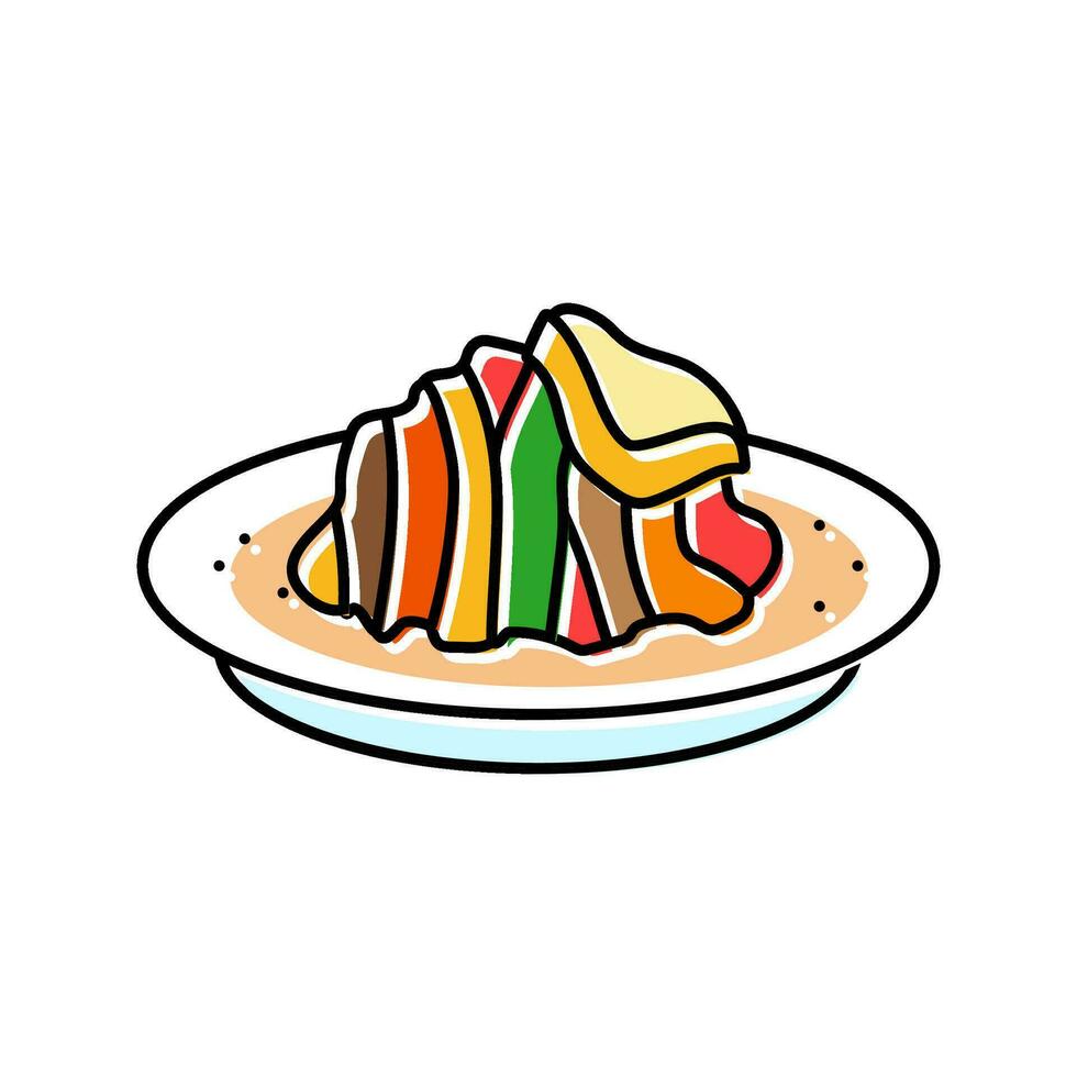 ratatouille french cuisine color icon vector illustration
