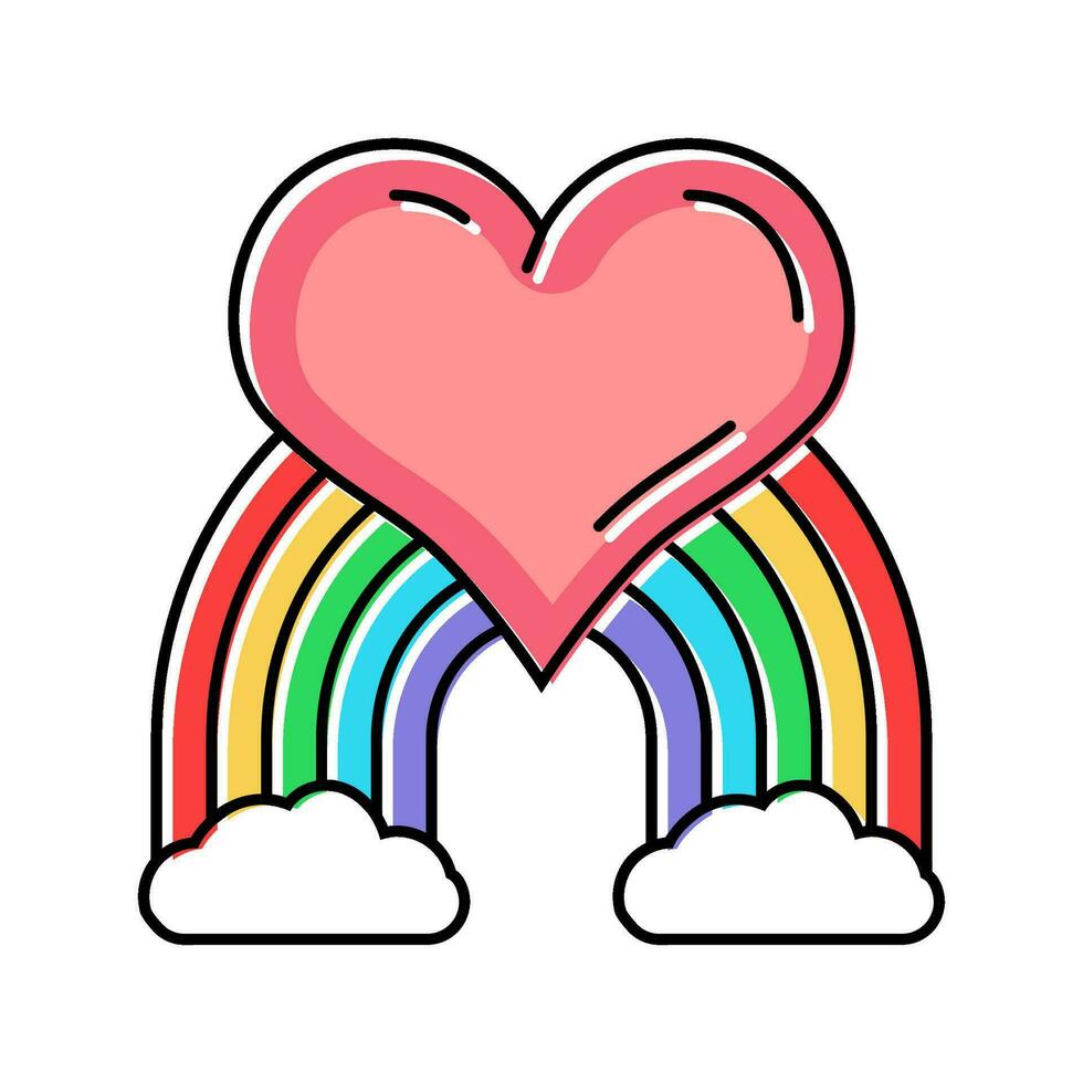 heart rainbow color icon vector illustration