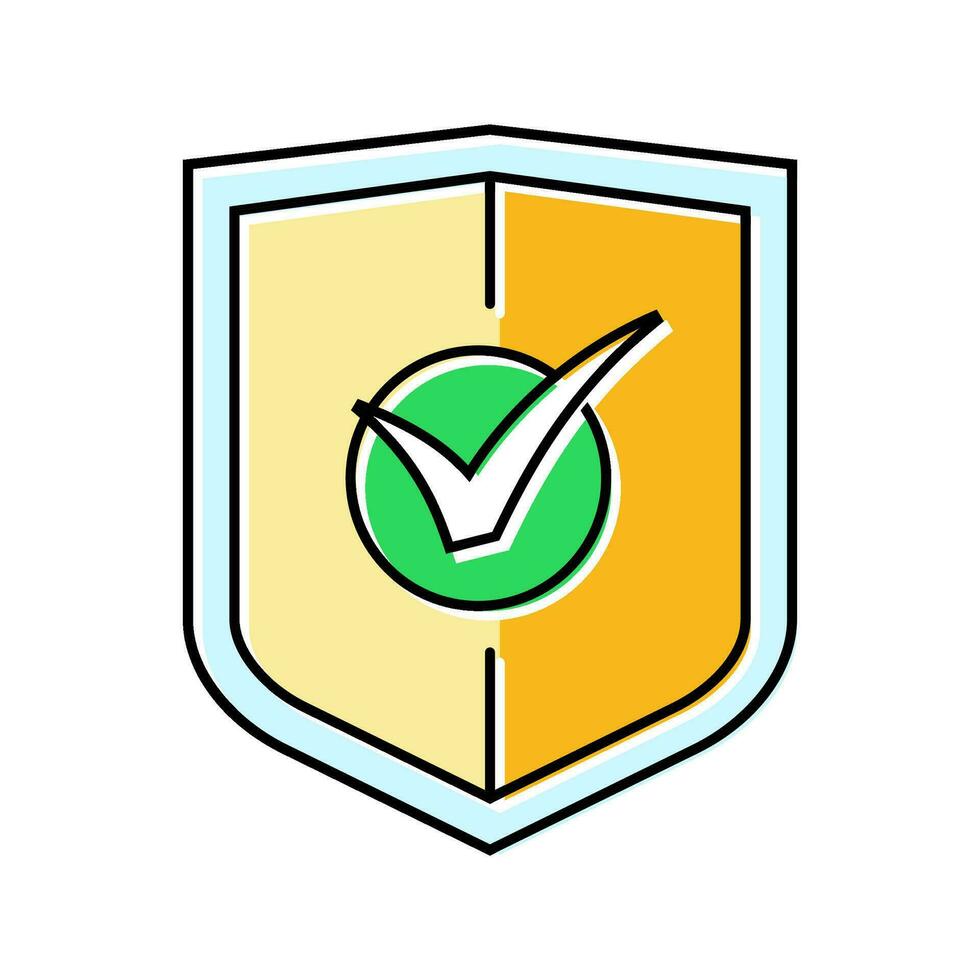 shield check mark color icon vector illustration