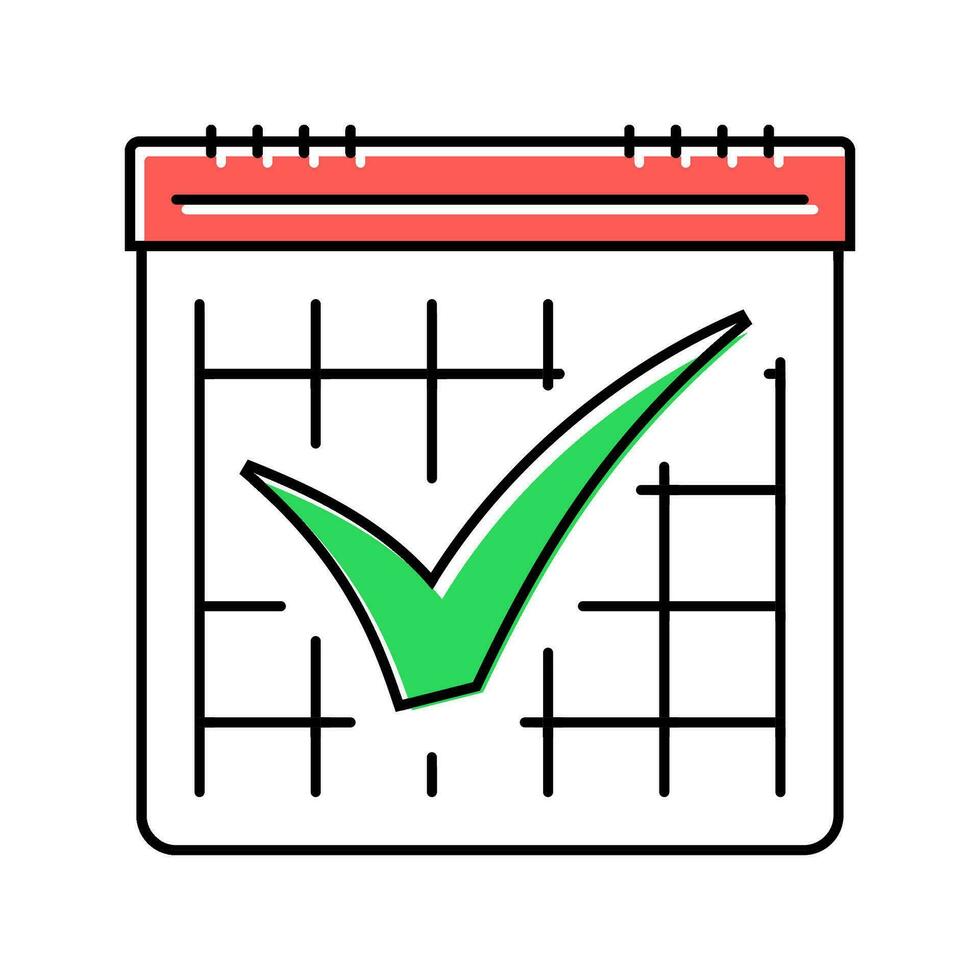 calendar check mark color icon vector illustration