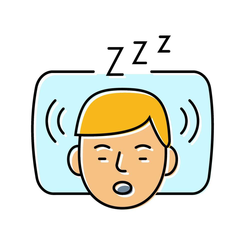 snoring sleep night color icon vector illustration