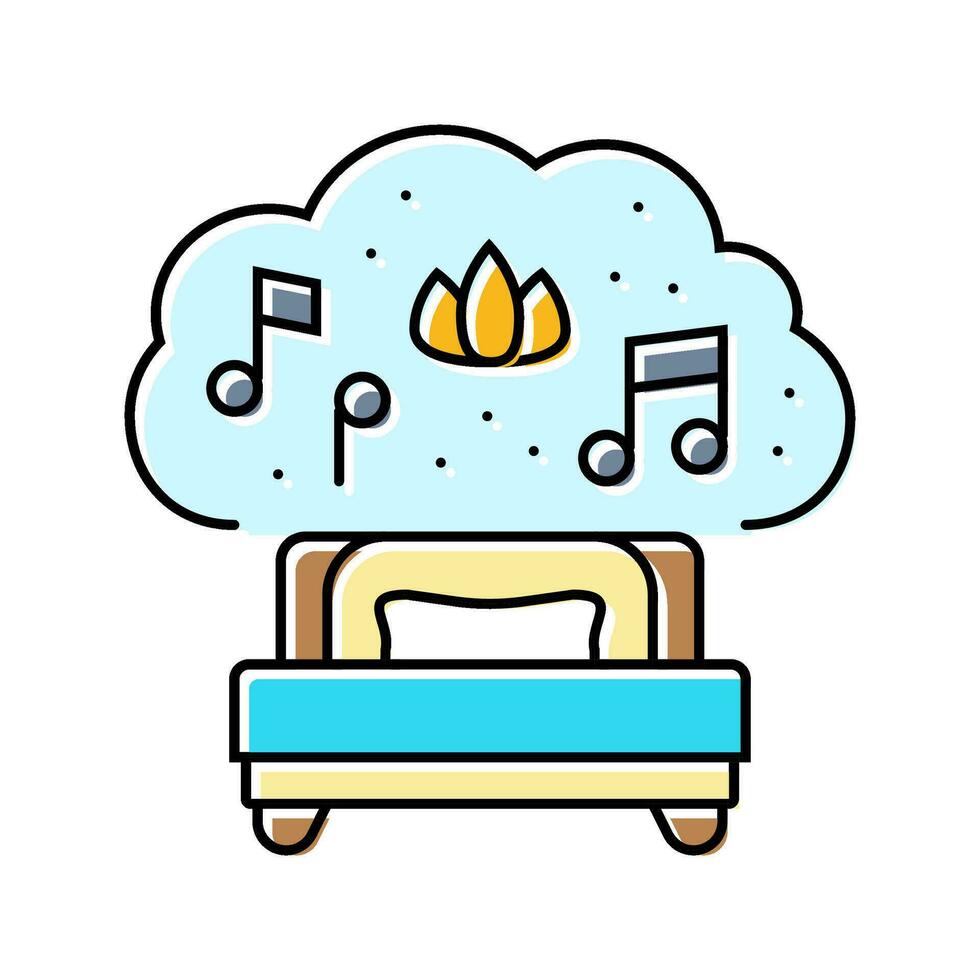 relaxing music sleep night color icon vector illustration